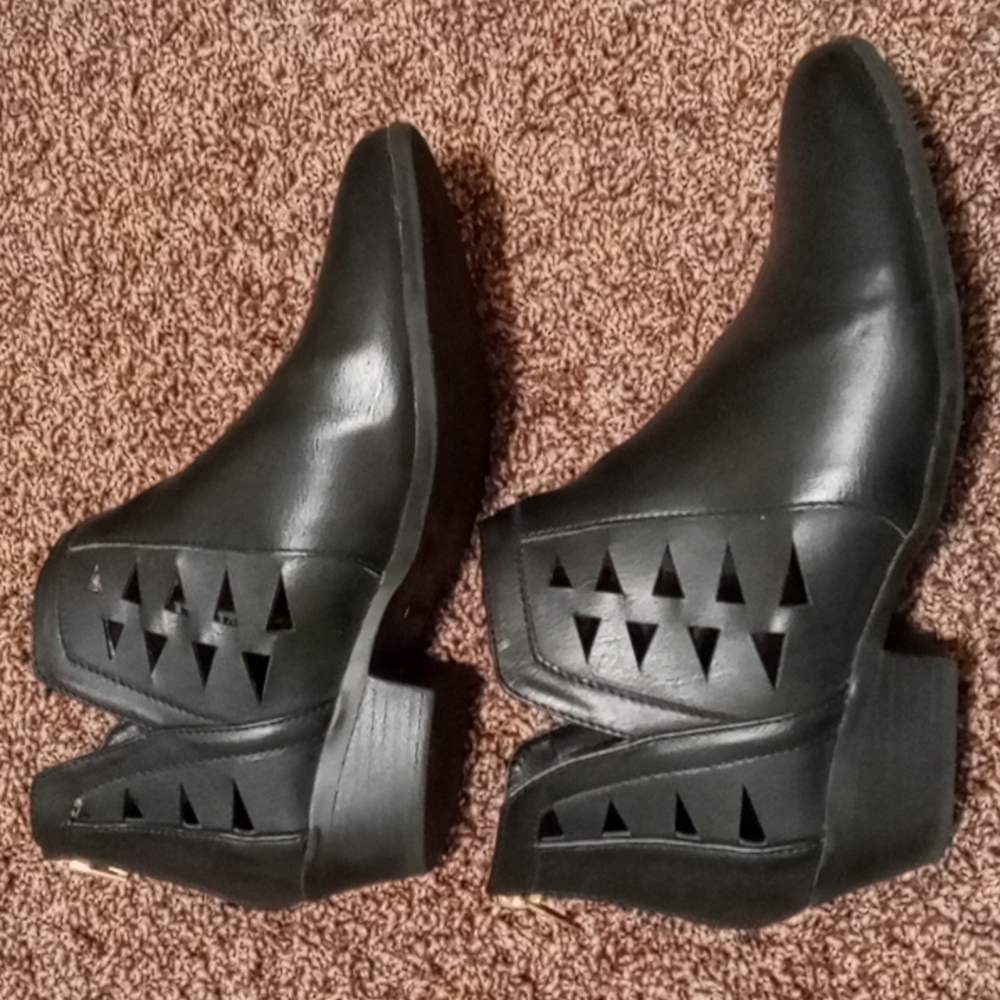 Black Cutout Ankle Boot